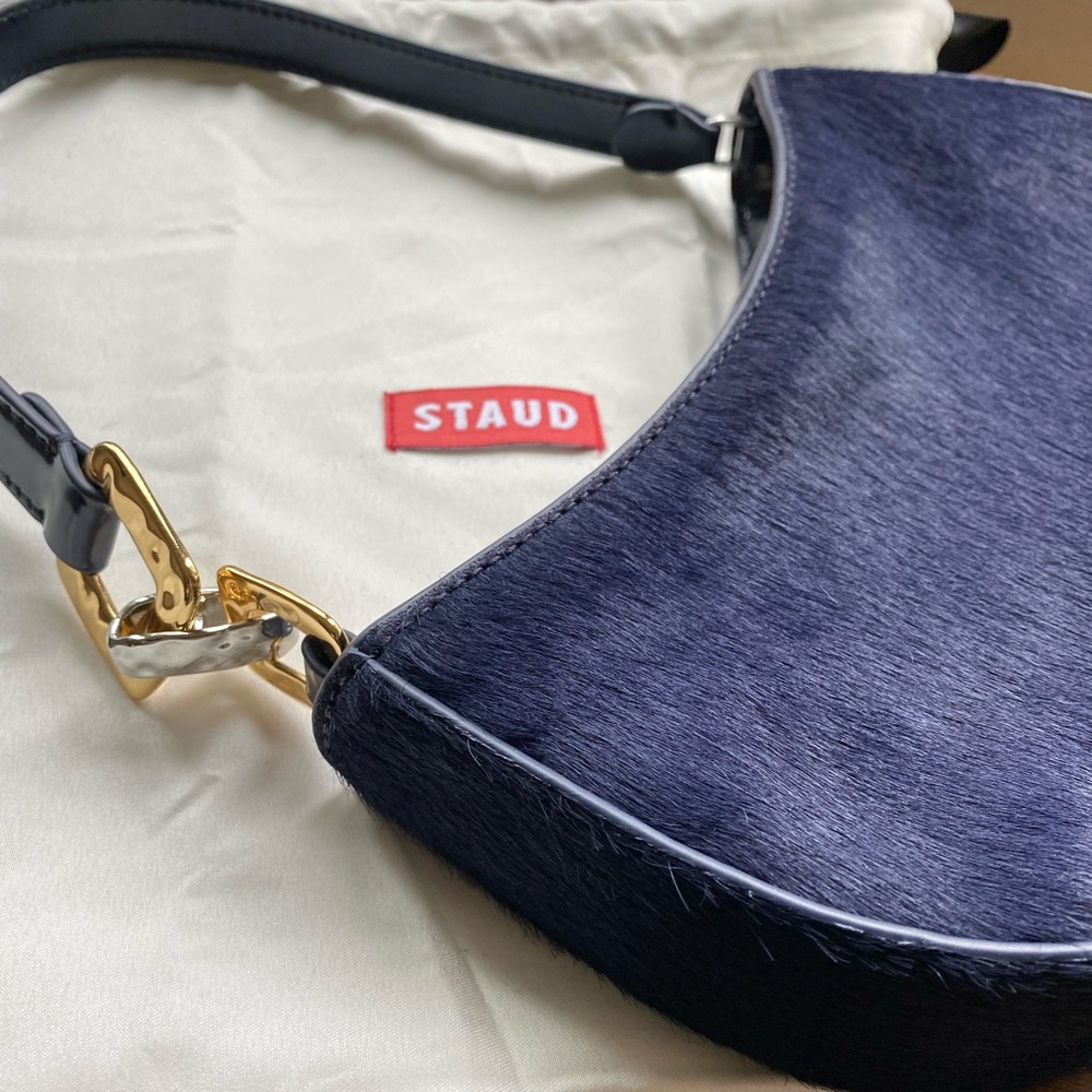 STAUD Navy and Black Shoulder Bag